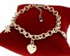 1212f Bransoletka elegancka złota 17+3cm pozłacana 14k cyrkonie serce gwiazdka